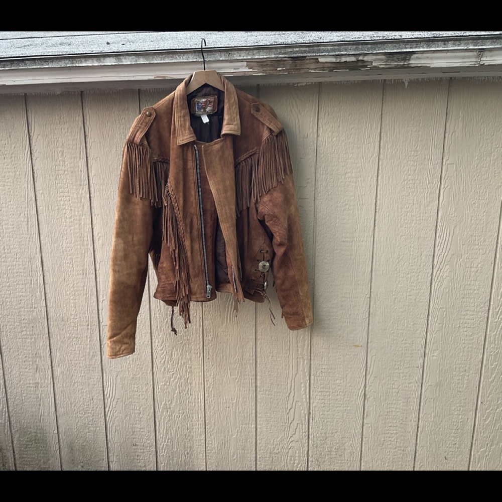 Brushed leather vintage woman’s motorcyclej jacket one of a kind